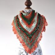 PATTERN ONLY (PDF File) - Triangular Crochet Shawl In Gypsy Style with beautiful ruffled edging, trim, lace, lacy, ladies